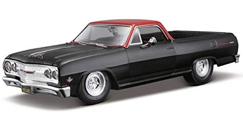 Maisto 32517 1965 Chevrolet El Camino Matt Black Outlaws 1/25 Diecast Model Car