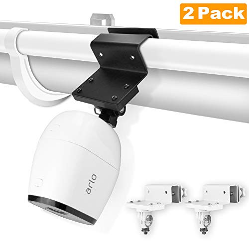 Arlo Gutter Mount, Taken Weatherproof Gutter Mount for Arlo HD, Arlo Pro, Arlo Pro 2, Arlo Go, Arlo Ultra, Arlo Light and Arlo Solar Panel - Indoor/Outdoor Greater Height for Cameras, 2 Pack, Black