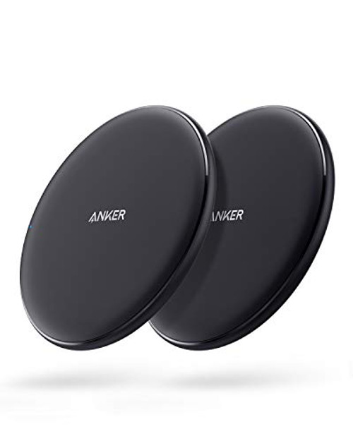 Anker Wireless Charger, 2 Pack PowerWave Pad, Qi-Certified, 7.5W for iPhone 11, 11 Pro, 11 Pro Max, Xs Max, XR, Xs, X, 8, 8 Plus, 10W for Galaxy S10 S9 S8, Note 10 Note 9 Note 8 (No AC Adapter)