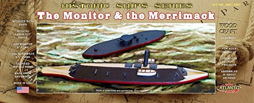 Atlantis Battle of The Ironclads Monitor and Merrimack Wooden Ship kit Toy and Hobby