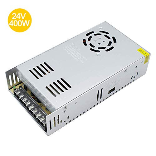 inShareplus 24V DC Universal Regulated Switching Power Supply, 16.5A 400W, 100-240V AC to DC 24 Volt LED Driver, Converter, Transformer for LED Strip Light