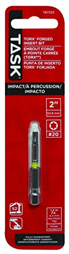 Task Tools T67323 Impact T20 Torx Driver Bit, 2-Inch Length