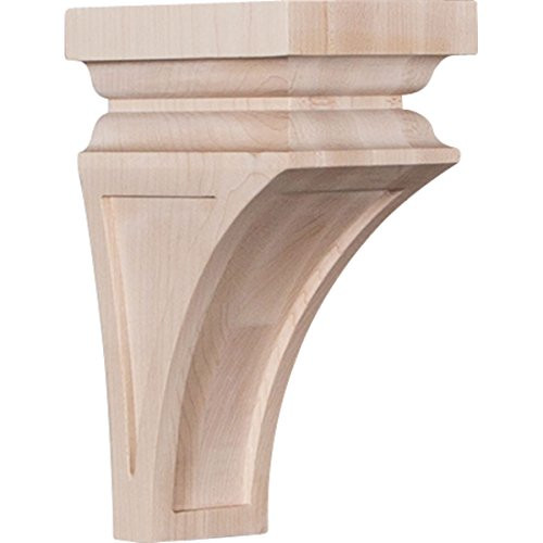 Ekena Millwork CORW04X04X08NERW Wood Corbel, 4"W x 4 3/4"D x 8"H, Rubberwood