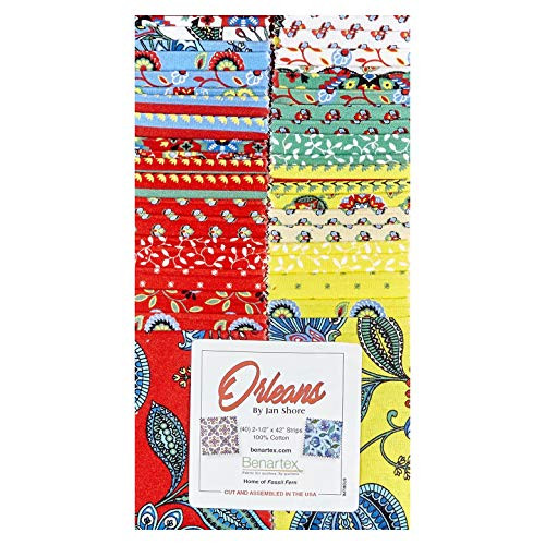 Benartex Orleans 2.5'' Strip-pies 40 pcs, Multi