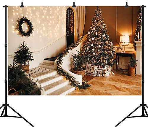 DePhoto 9X6FT Christmas Backdrop Fireplace Wooden Floor Colorful Christmas Tree Decoration Photography Seamless Vinyl Photo Background Party Banner Studio Prop PGT477B DePhoto 9X6FT Christmas Backdrop Fireplace Wooden Floor Colorful Christmas Tree Decoration Photography Seamless Vinyl Photo Background Party Banner Studio Prop PGT477B