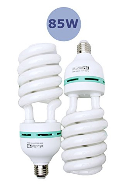 Fovitec - 2x 85 Watt Daylight Fluorescent Light Bulb for Video & Photography - [2 Pack][85 W][CFL][90+ CRI][5500K Full Spectrum]