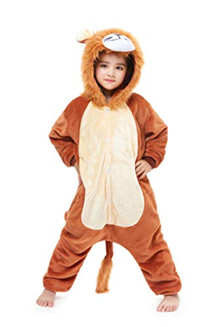 Kid's Animal Onesie Cartoon Costume Cosplay Pajamas Christmas Lion 140