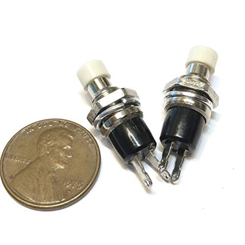 2 Pieces NC white normally closed Mini Push Button Momentary OFF ON Switch A2