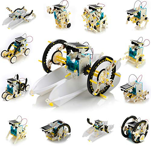 Kidwill 13-in-1 Educational Solar Robot Kit for Kids, STEM Educational Science Toy Solar Power Building Kit Puzzle DIY Assembly Solar Robotic Set for Kids, Teens and Science Lovers, Powered by the Sun