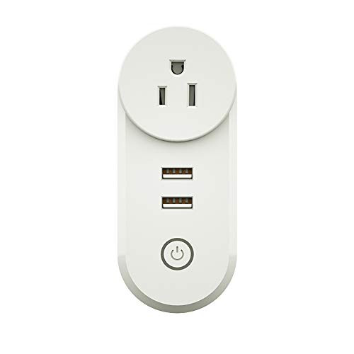 MOES ZigBee Smart Plug Dual USB Outlet Wireless Power Socket Hub Required Work with SmartThings Echo Plus fits for most Standard ZigBee 3.0 Hub,Voice Control Compatible with Alexa Google Home
