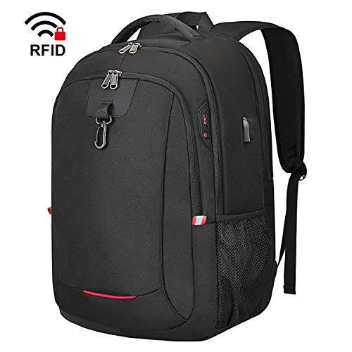 17 inch Laptop Backpack, 17.3 inch Travel Backpack with USB Charging Port, Water Resistant School Backpack Business Laptop Bag, TSA Friendly Computer Backpack Anti Theft Carry on Bookbag