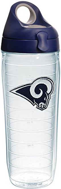 Tervis 1268441 NFL Los Angeles Rams Primary Logo Tumbler with Emblem and Navy with Gray Lid 24oz Water Bottle, Clear Tervis 1268441 NFL Los Angeles Rams Primary Logo Tumbler with Emblem and Navy with Gray Lid 24oz Water Bottle, Clear