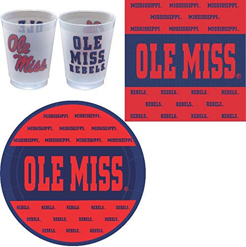 Westrick Mississippi Rebels Party Kit - 81 Pieces (Serves 24)