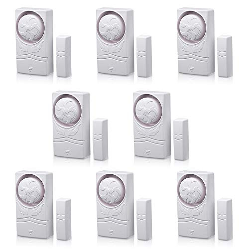 Wsdcam Door and Window Alarm for Home Time Delay Alarm Magnetic Window Alarm Sensors for Home Security, Loud 110 dB - 8 Pack