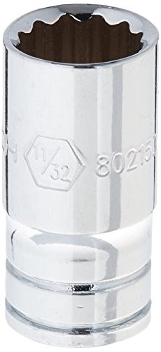 GearWrench 80215D 1/4" Drive 12 Point Standard SAE Socket 11/32", Black