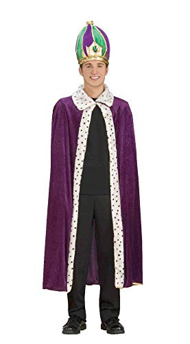 Forum Mardi Gras King Robe and Crown Set, Purple/Green/Gold, Adult