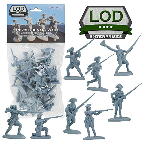 LOD Revolutionary War Colonial Regular Army - 16 Blue Soldier Figures 1:32 Scale