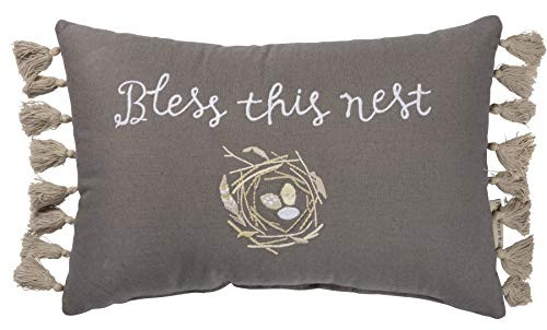 Primitives by Kathy Embroidered Throw Pillow, 15 x 10-inches, Bless This Nest Primitives by Kathy Embroidered Throw Pillow, 15 x 10-inches, Bless This Nest