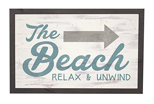 P. GRAHAM DUNN Beach Relax & Unwind Arrow 18 x 11 Inch Solid Pine Wood Farmhouse Frame Wall Plaque