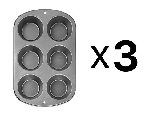 Wilton Bulk Buy Jumbo Muffin Pan 6 Cup 6 Cups Each 4 inch x 2 inch W955 (3-Pack)