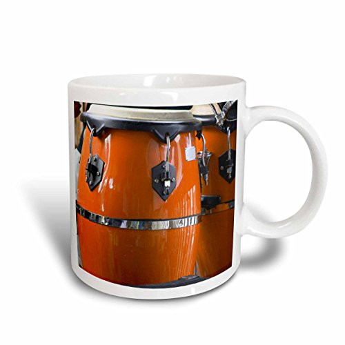 3dRose Orange Conga Drums Ceramic Mug, 15-Ounce