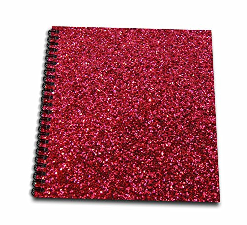 3dRose Red Faux Glitter-Photo of Glittery Texture-Glam Matte Sparkly Bling-Glam Bold Stylish Girly-Memory Book, 12 by 12" (db_112927_2)