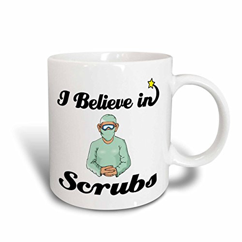 3dRose I Believe in Scrubs Ceramic Mug, 15-Ounce