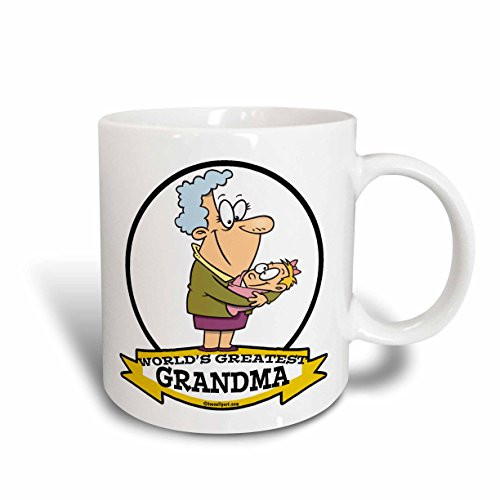 3dRose mug_103223_2 Funny Worlds Greatest Grandma Cartoon Ceramic Mug, 15-Ounce