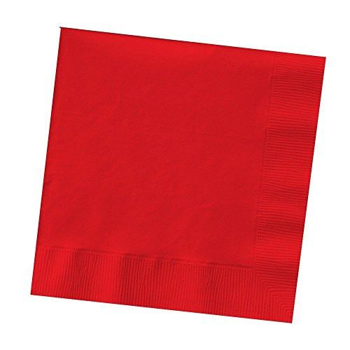 Creative Converting 600-Count Touch of Color Paper Beverage Napkins, Classic Red (Value Pack)
