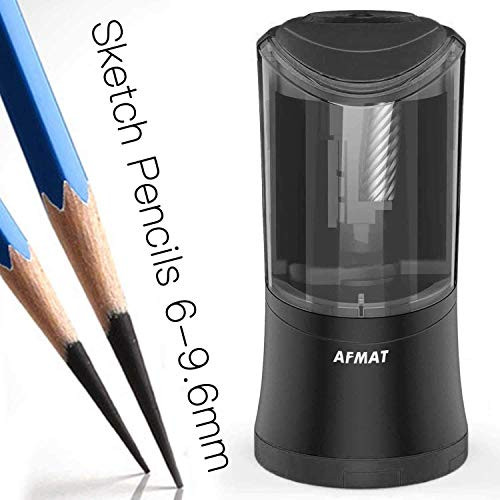 Artist Pencil Sharpener, AFMAT Charcoal Pencil Sharpener, Electric Long Point Pencil Sharpener, Artists Pencil Sharpener for 6-9.6mm Large Pencils, Rechargeable Pencil Sharpeners for Art Pencils-Black Artist Pencil Sharpener, AFMAT Charcoal Pencil Sharpener, Electric Long Point Pencil Sharpener, Artists Pencil Sharpener for 6-9.6mm Large Pencils, Rechargeable Pencil Sharpeners for Art Pencils-Black