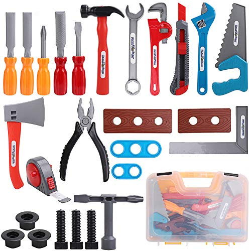 IAMGlobal Kids Toy Tool Set, Pretend Role Play Set, Educational Learning Toys, Engineering Construction Toy Tools Kit, Pretend Play Tools for Boys and Girls