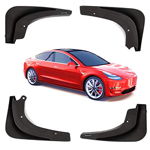 JOJOMARK for Tesla Model 3 Accessories Mud Flaps Mud Guards Flare Splash Guards Kits No Drill (Set of Four)