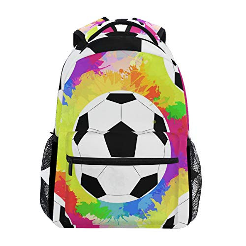 WXLIFE Rainbow Sport Soccer Ball Backpack Travel School Shoulder Bag for Kids Boys Girls Women Men