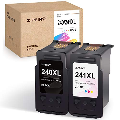 ZIPRINT Remanufactured Ink Cartridge Replacement for Canon PG-240XL CL-241XL 240 241 for Pixma MG3620 MG3220 MG2220 MG2120 MX432 MX472 MX532 MG3520 MX452 MX459 MX512 TS5120 MX392 (Black, Tri-Color)