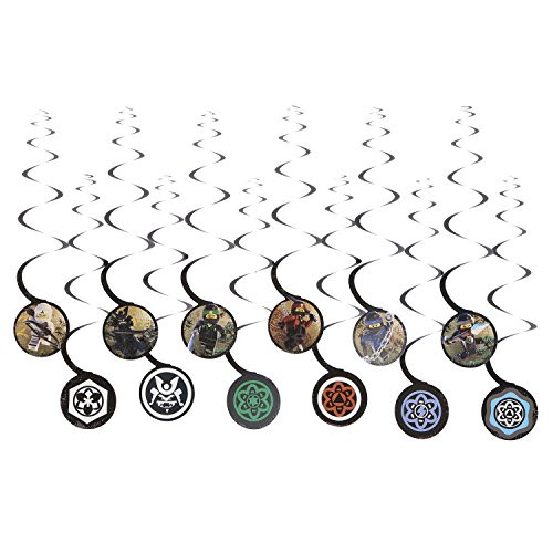 American Greetings Lego Ninjago Hanging, Swirl Decoration, 12-Count
