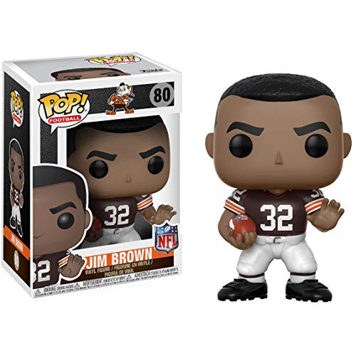 Funko Jim Brown [Browns Home] POP! Football Vinyl Figure & 1 POP! Compatible PET Plastic Graphical Protector Bundle [#080 / 20194 - B]