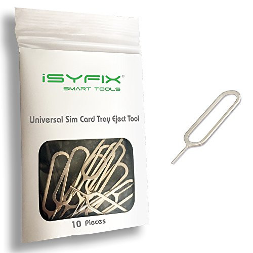 Sim Card Tray Pin Eject Removal Tool Needle Opener Ejector 10X Pack By iSYFIX for all iPhone, Apple iPad, HTC, Samsung Galaxy, and Most Smartphone Brands