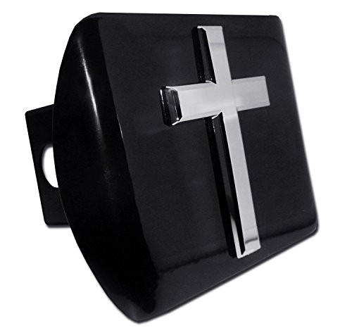 Elektroplate Chrome Cross Black Metal Hitch Cover Elektroplate Chrome Cross Black Metal Hitch Cover