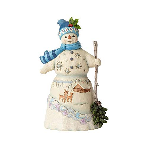 Enesco Jim Shore Heartwood Creek Snowman with Broom