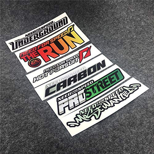 DXYMOO Pack of 6pcs Car Styling Reflective Car Stickers Game Need for Speed/Most Wanted/Hotpursuit/Underground/Prostreet/The Run