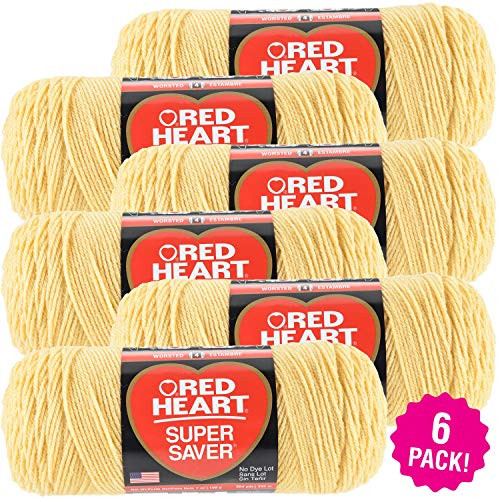 Red Heart 98880 Cornmeal Super Saver Yarn 6/Pk 6 Pack