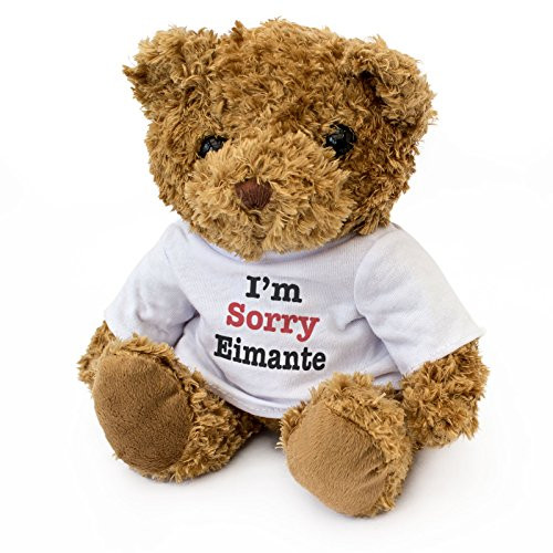 New - I'm Sorry EIMANTE - Teddy Bear - Cute Soft Cuddly - Gift Present Apology