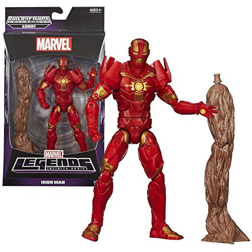 Marvel Hasbro Year 2013 Legends Infinite Series Build a Figure Groot Series 6-1/2 Inch Tall Action Figure - Modular Armor Iron Man with Groot's Right Leg