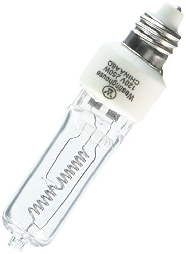 Westinghouse 0446900, 250W T4, E11 Mini-Can Base Clear 1300Hr 4000LM 120V Halogen Light Bulb