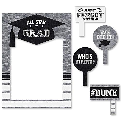 Big Dot of Happiness All Star Grad - Graduation Party Selfie Photo Booth Picture Frame & Props - Printed on Sturdy Material