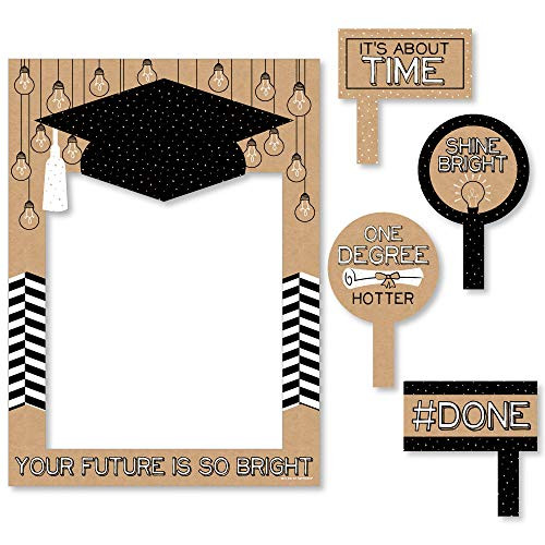 Big Dot of Happiness Bright Future - Graduation Party Selfie Photo Booth Picture Frame & Props - Printed on Sturdy Material
