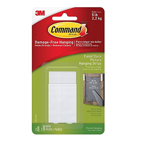 Command Large Easel-Backed Picture Hanging Strips, 2-Sets of Medium Picture Hanging Strips and 2-Spacers, 6-Pack