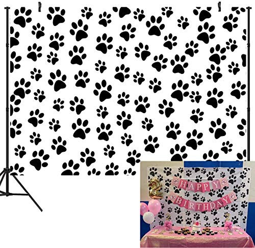 Duluda 9x6FT Seamless Dog Puppy Paw Vinyl Photography Backdrop Customized Photo Background Studio Prop BD14B