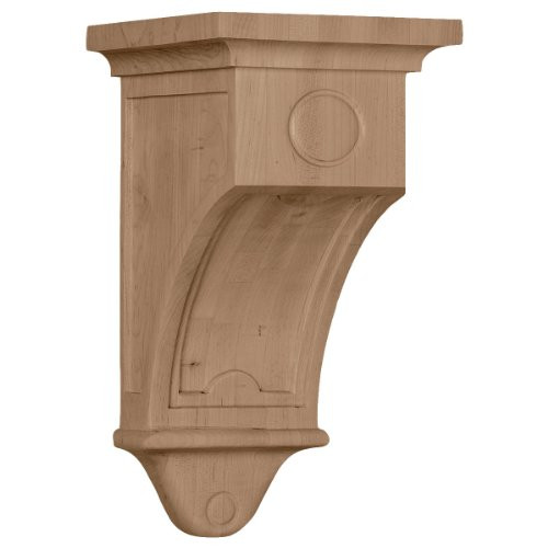 Ekena Millwork COR05X05X09ARRW 5-Inch W x 5-Inch D x 9-Inch H Arts and Crafts Corbel, Rubberwood