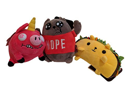 Exploding Kittens 6 Inch Plush Set Nope Cat Tacocat Pig A Cone